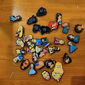 33 Disney Princess Shoe Charms Set - Blue, Yellow, Pink